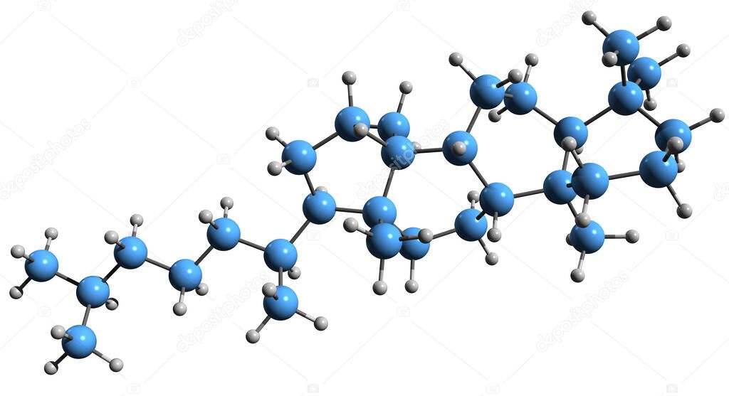 Imagen 3D de la fórmula esquelética de Lanostano estructura química