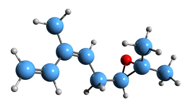 Imagen Fórmula Esquelética Del Epóxido Ocimeno Estructura Química Molecular Del — Foto de Stock