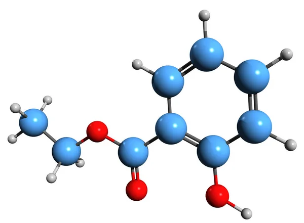 Imagen Fórmula Esquelética Salicilato Etilo Estructura Química Molecular Del Hidroxibenzoato — Foto de Stock