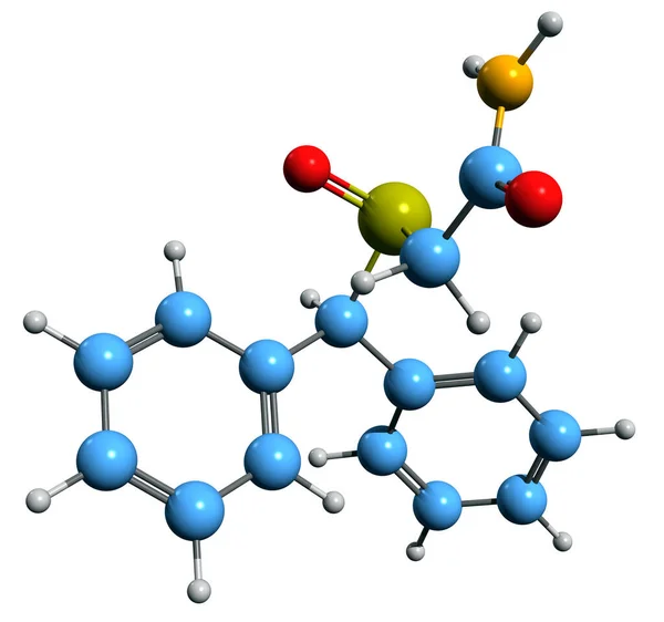Imagen Fórmula Esquelética Modafinil Estructura Química Molecular Difenilmetil Sulfinilacetamida Aislada — Foto de Stock
