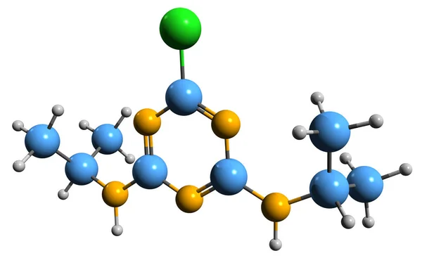 Imagen Fórmula Esquelética Propazine Estructura Química Molecular Del Herbicida Aislado — Foto de Stock