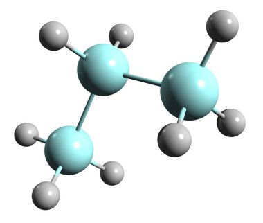  Trisilane iskelet formülünün 3 boyutlu görüntüsü - beyaz arkaplanda izole edilmiş silanın moleküler kimyasal yapısı