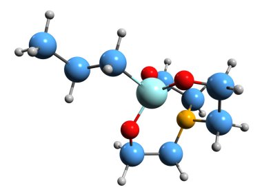  3D image of Silatrane skeletal formula - molecular chemical structure of  organosilicon atrane isolated on white background clipart