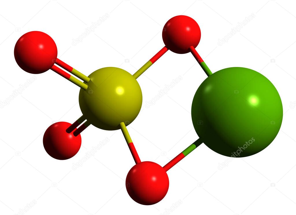 Imagen 3D de la fórmula esquelética de sulfato de magnesio estructura