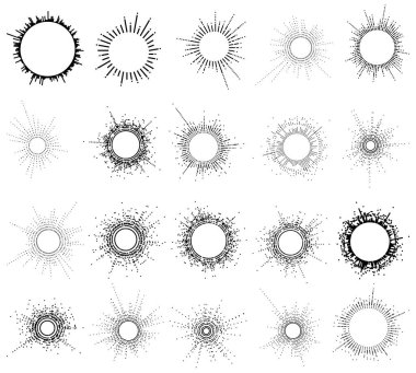 Set of sound equalizer scales - vector design of Hi-Tech circular templates kit