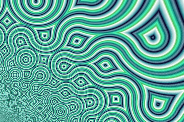 Green Fractal Truchet Backdrop  - Quarter-Circles Generative Self-Similar Pattern - Abstract Bright Self-Contacting Background