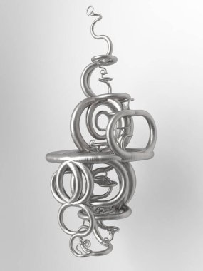 Matematiksel Morfoloji 3D Resim Dokunaçları Estetik Şablon Üretici Pleksus Grafik Tasarımı  