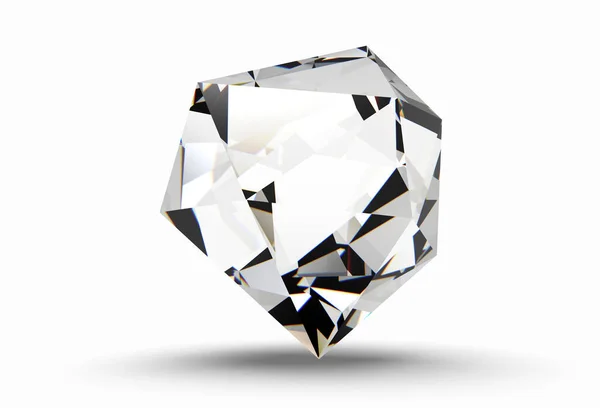 Gem Stone Diamond Polygonaal Geïsoleerde Vormen Rendering Jewel Decor Concept — Stockfoto