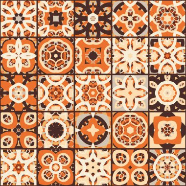 Vektör Kusursuz Mozaik Sanat Arkaplanı - Kaleydoskopik Karmaşık Grafik Tasarımının Sürekli Tasarımı  