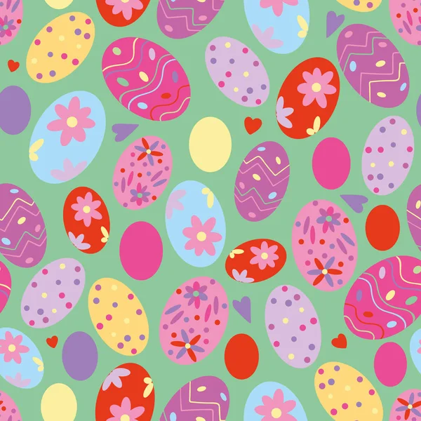Green Happy Easter Eggs Background Pattern Vector Pattern Created Adobe — Stock Vector