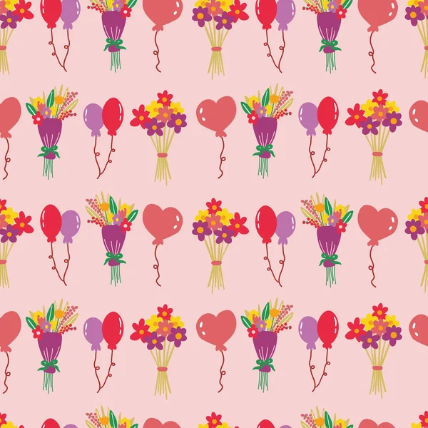 Pink Celebration Party Seamless Background Pattern Happy Birthday Vector Pattern — Stock Vector