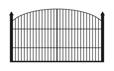 Flat style home fence vector icon for background needs. vector illustration
