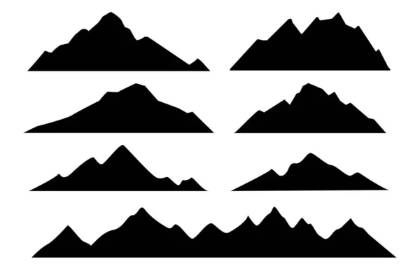 Колекція Гірських Дизайнів Плоскому Стилі Білому Ізольованому Фоні — стоковий вектор