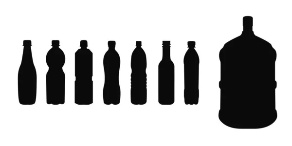 Set Vector Silhouettes Bottles — Stock Vector