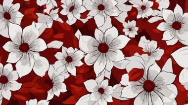 Basit tek renkli, iki renkli, çiçekli siluetli desen.