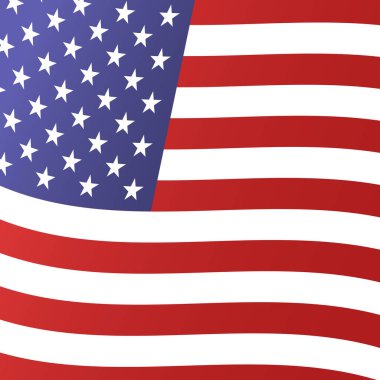 ABD bayrak kare arka planı. Birleşik Devletler ulusal bayrak vektörü. Sosyal medya paylaşımları için Amerikan vatanseverliği arka planı.