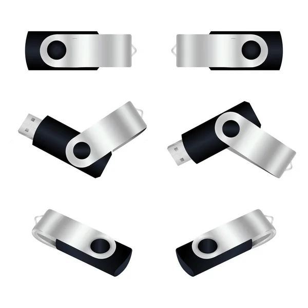 Ürün modellemeleri için fotorealistik bir USB flash disk vektörü