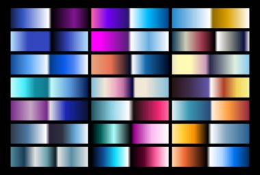 Tipografi ve arka planlar için 80 'lerin krom gradyanlarından oluşan bir koleksiyon.