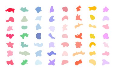 Bir vektör soyut sıvı şekilleri koleksiyonu