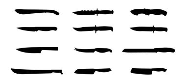 Sanat eserleri için bıçak ve bıçaklardan oluşan vektör koleksiyonu