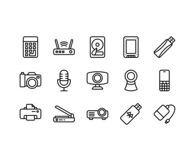 Tam vektör içeren araçlar ve elektronik simgeler, bir uygulama veya web sitesi yapmak gibi herhangi bir amaç için kullanılabilir.