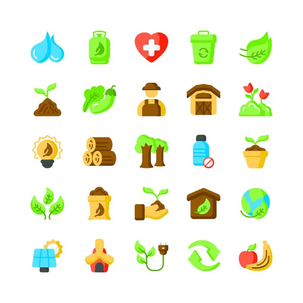 Satır biçimli doğa ve ekoloji simgeleri web sitesi veya uygulama tasarımı gibi herhangi bir amaç için kullanılabilir.