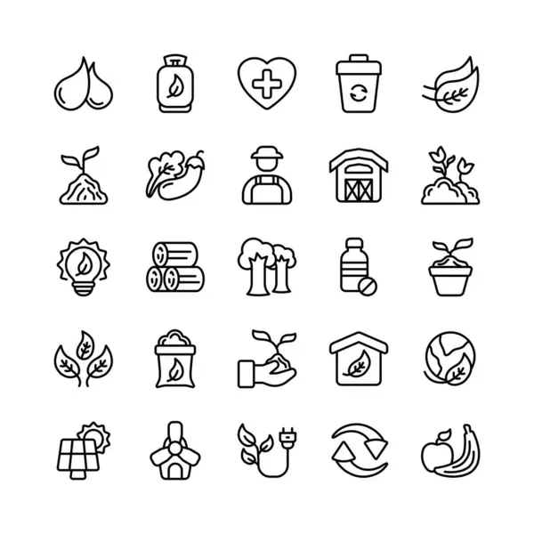 Satır biçimli doğa ve ekoloji simgeleri web sitesi veya uygulama tasarımı gibi herhangi bir amaç için kullanılabilir.