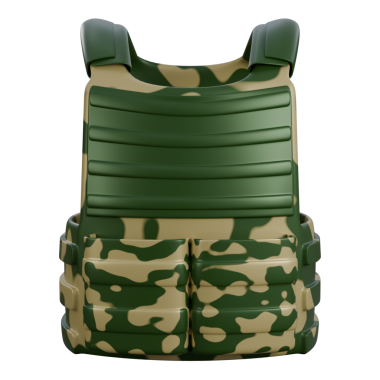 Askeri zırhın ya da çelik yeleğin gerçekçi 3D çizimi, dayanıklı malzemeler, taktik ayrıntılar ve savaşa hazır tasarım, savaş için ideal, kolluk kuvvetleri ve savunma görselleri içerir.