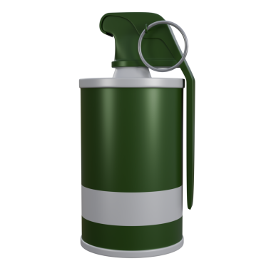 Canlı, gerçekçi bir taktik tasarımı, askeri, stratejik ve eylem temalı görseller için ideal bir taktik tasarımı içeren üç boyutlu bir duman bombası.