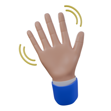 El sallama hareketinin üç boyutlu bir çizimi, selamlaşmaları, vedaları veya dostça etkileşimleri göstermek için mükemmel. Mavi ve beyaz bir kol giyiyor..