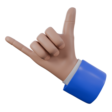 Shaka el hareketinin 3 boyutlu çizimi veya Shaka işareti mavi ve beyaz takım elbise, gevşek, pozitif ya da iyi titreşimleri ve çağrı.