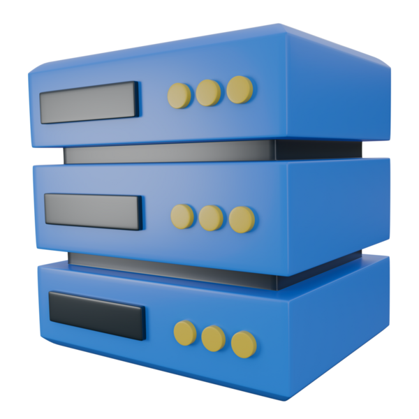 Sunucunun 3 boyutlu illüstrasyonu, teknoloji 3 boyutlu elementler, görüntüleme. Herhangi bir amaç için kullanılabilir..