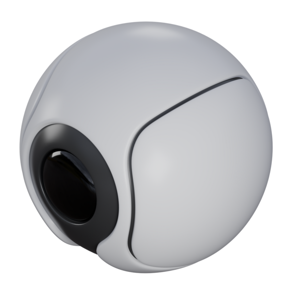 360 kameranın 3D çizimi, beyaz kamera 3D elementler, görüntüleme. Herhangi bir amaç için kullanılabilir..