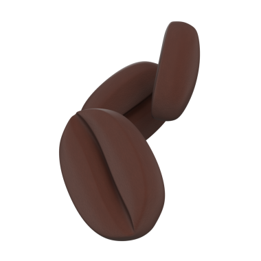 Yüksek kalite 3 boyutlu kahve çekirdekleri havada asılı, zengin dokular ve doğal ışıltı sergiliyor. Kahve markası, reklam ve baskı veya dijital kullanım için ideal