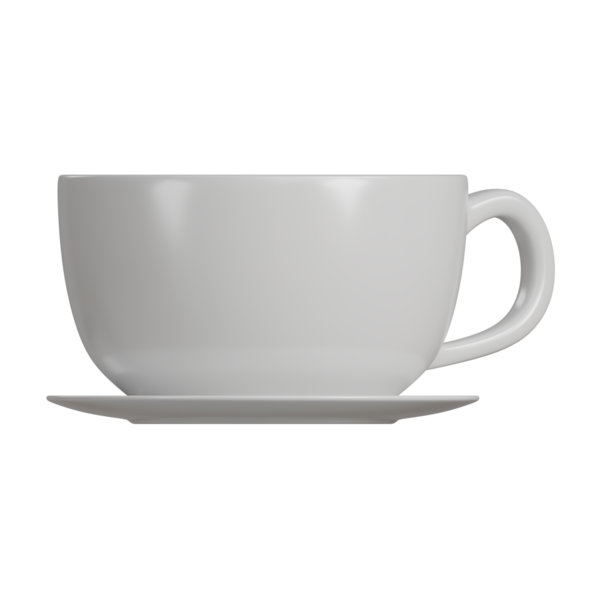 Üzerinde kalp şeklinde bir latte tasarımı bulunan kremalı sütlü latte ile dolu beyaz seramik bir kahve fincanının gerçekçi 3D görüntüsü. Kafe menüleri, sosyal medya iletileri ya da zarif kahve temalı görseller için mükemmel bir kompozisyon.