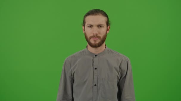 Dim Shirt Disearded Freelancer Office Worker 초상화와 치크를 스크린에서 질환의 — 비디오