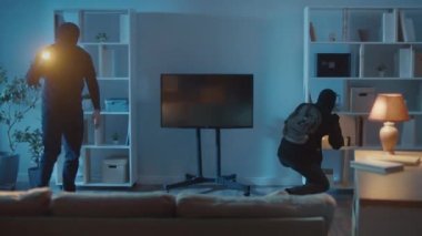 Kara Maskeli Soyguncu bir daireye ya da eve girmiş. Apartmanda mücevher ve para arayan el feneri olan bir suçlu. Yüksek çözünürlüklü kameralar. Gizli Gözetim Kameraları