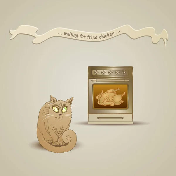 Várom Sült Csirkét Illusztráció Konyha Sütő Csirke Sült Sütőben Vörös — Stock Fotó