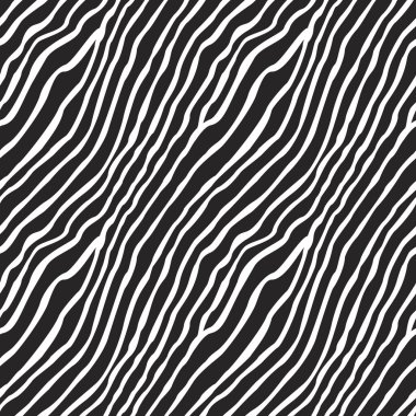 Siyah ve beyaz dalgalı çizgilerden, zebra derisinden kusursuz bir desen. 