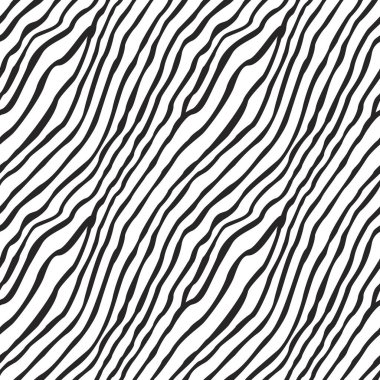 Siyah ve beyaz dalgalı çizgilerden, zebra derisinden kusursuz bir desen. 