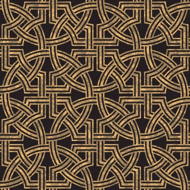 Siyah bir arkaplanda altın suluboya desenli vektör sanat dekoltesi