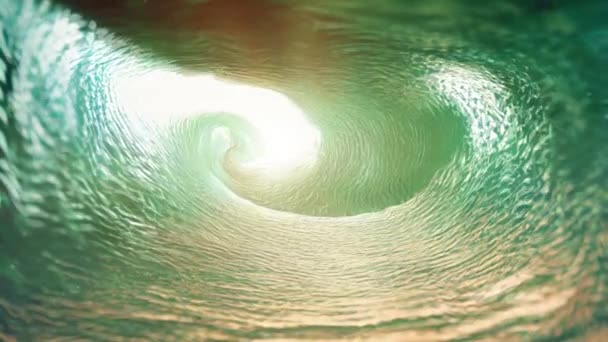 Tube Waves Tube Riding Big Waves Ocean Concept Catastrophe Apocalypse — Stock Video