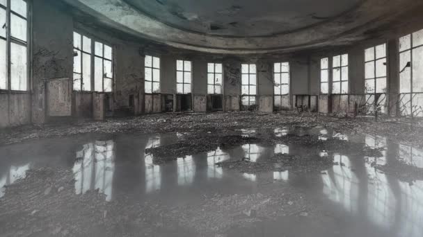 Chornobyl Eski Nükleer Santrali Nin Terk Edilmiş Radyoaktif Kontrol Odası — Stok video