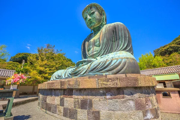 Big Buddha Daibutsu Den Största Bronsstatyn Buddha Vairocana Kotoku Buddhisttempel — Stockfoto
