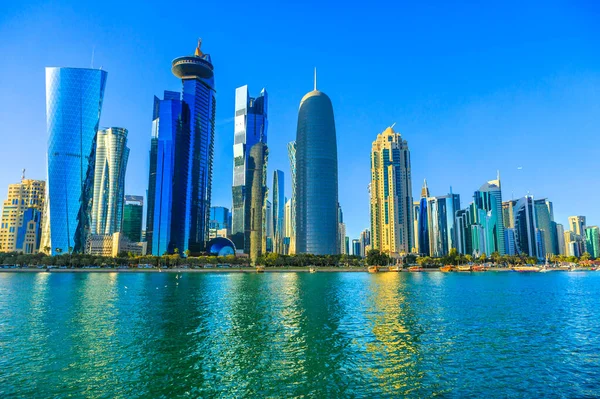 Doha Qatar Febrero 2019 Qatar International Exhibition Center Doha Tower — Foto de Stock