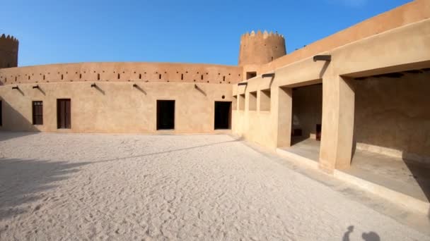 Vnitřní Zdi Nádvoří Starobylého Hradu Zubara Fort Historická Vojenská Pevnost — Stock video