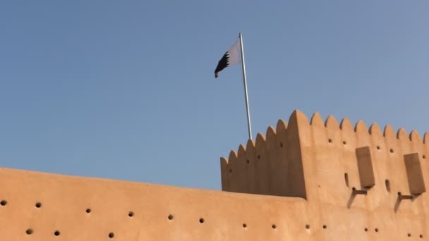 Forte Zubara Norte Qatar Oferece Oportunidade Explorar Uma Fortaleza Militar — Vídeo de Stock