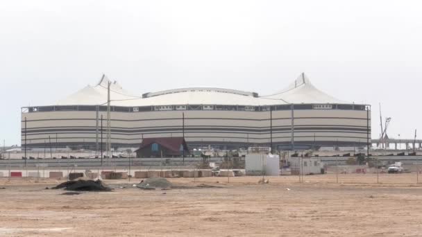 Khor Katar Februar 2019 Nahaufnahme Des Bayt Stadium Khor City — Stockvideo