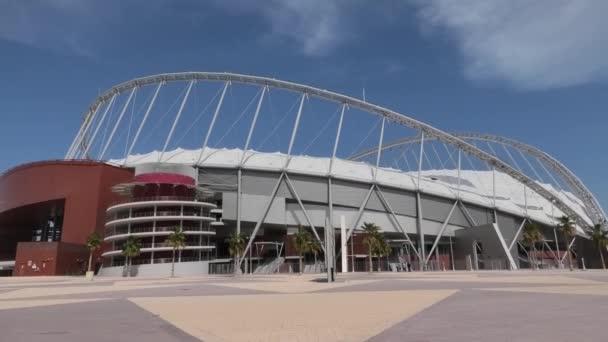 Doha Qatar Fevereiro 2019 Praça Estádio Nacional Khalifa Renovada Coberta — Vídeo de Stock