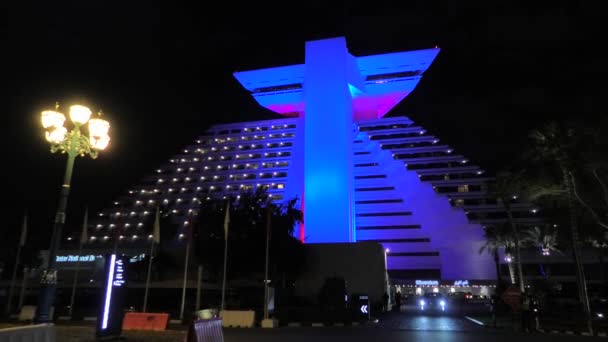 Doha Qatar Febrero 2019 Hotel Sheraton Doha West Bay Pintoresco — Vídeos de Stock